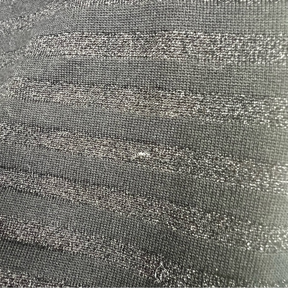 All Saints RINA STRIPED SHIMMER T-SHIRT Long Sleeves M Black - Picture 7 of 10